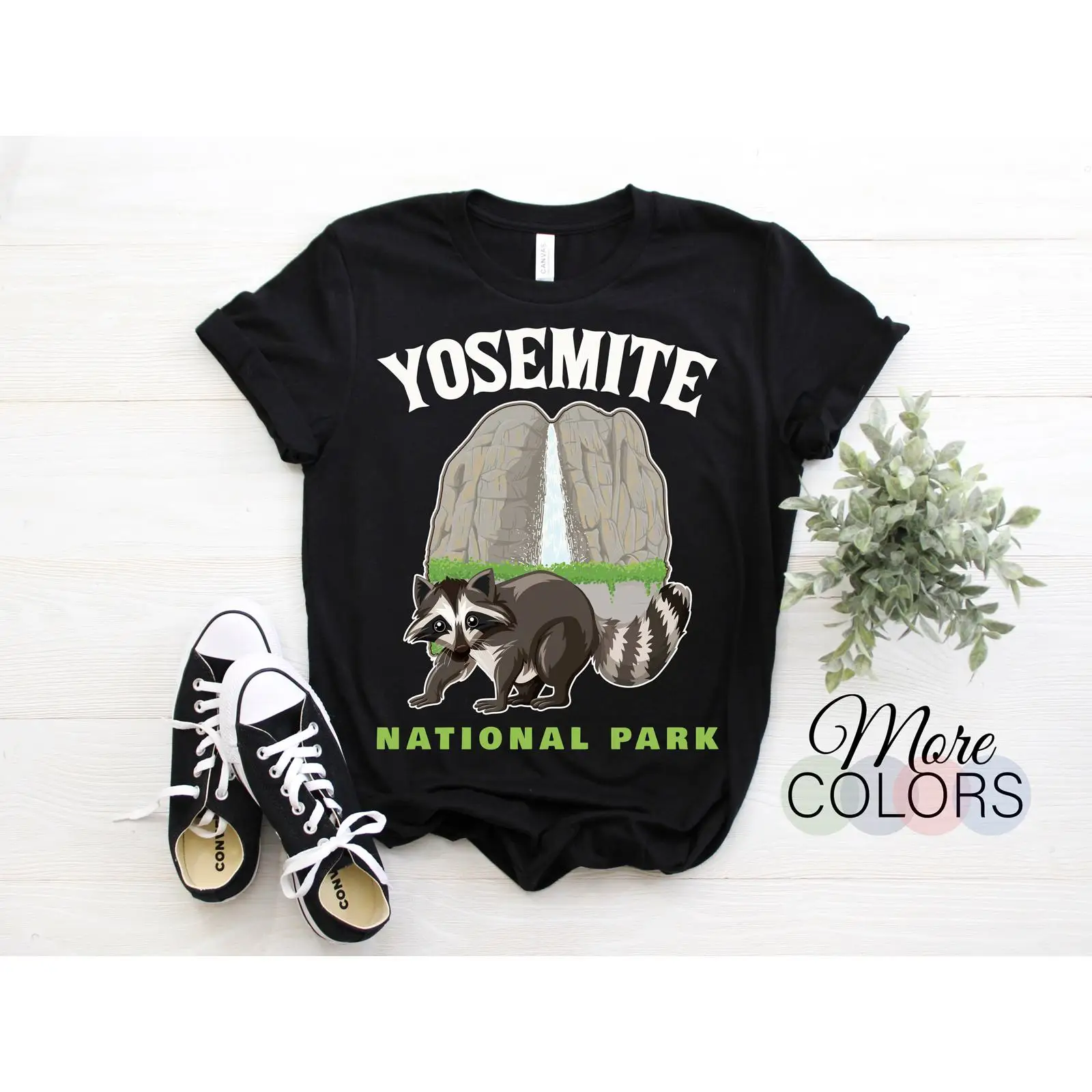 Outdoor Camping Yosemite - Yosemite Nationalpark Waschbär-T-Shirt, USA, Kalifornien, Camping,