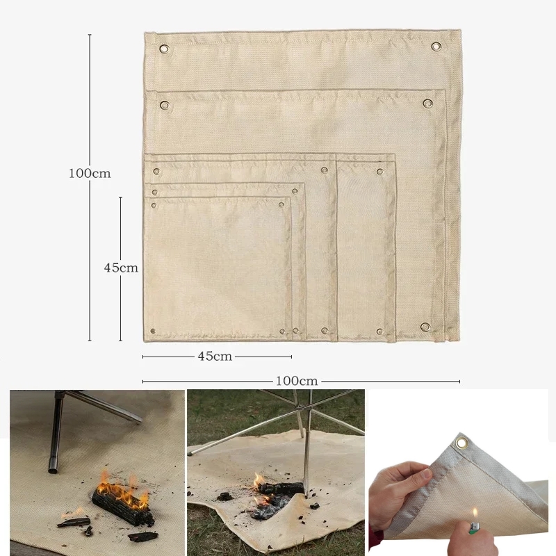 Outdoor Camping Blanket - Camping-Feuerschutzmatte, hitzebeständige Decke, Outdoor-Feuerstellen-Unterlage, BBQ-Grill-Isoliermatte, flammhemmender