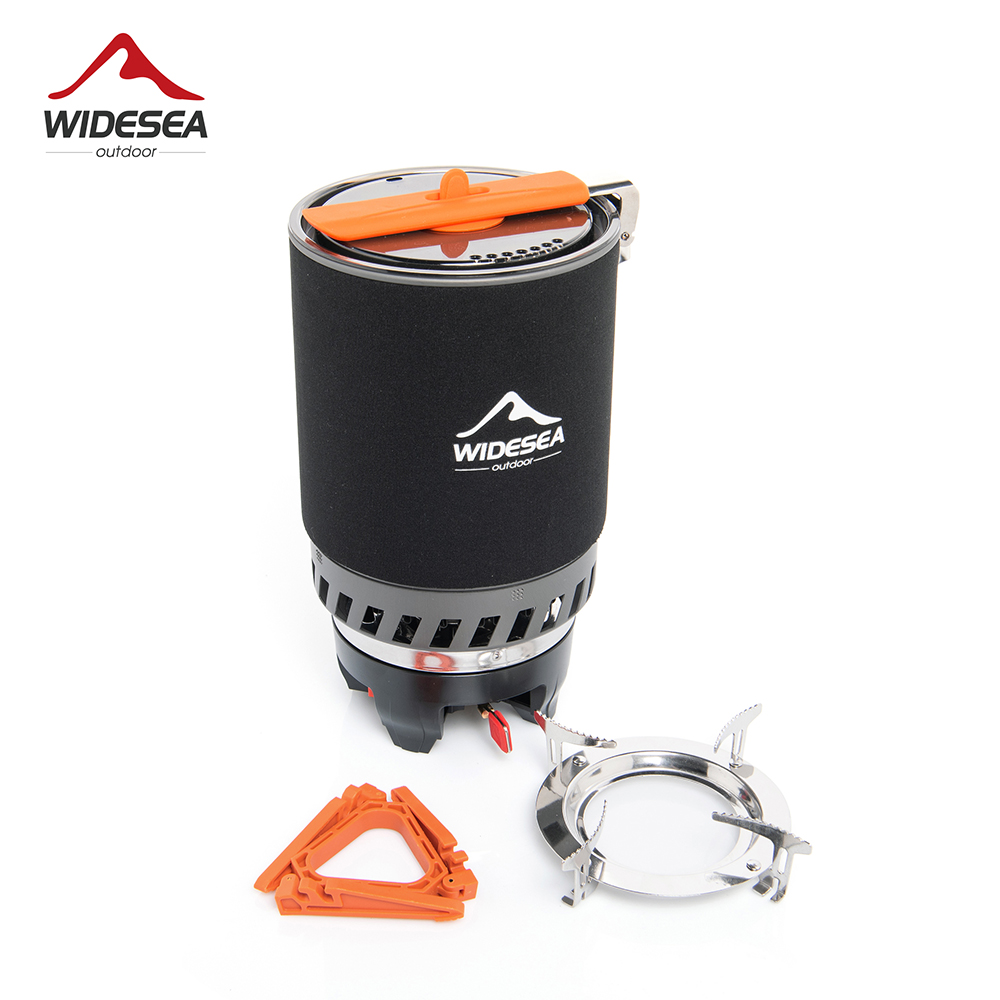 Outdoor Camping Cooking Set - Widesea Camping-Kochsystem mit Wärmetauscher, Outdoor-Gasbrenner, Herd,