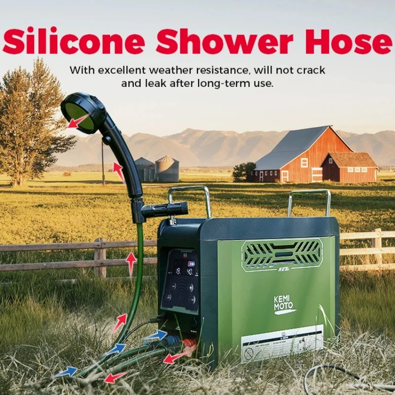Outdoor Camping Water Heater - KEMIMOTO Warmwasserbereiter, tragbare Butan-Dusche mit Pumpe,