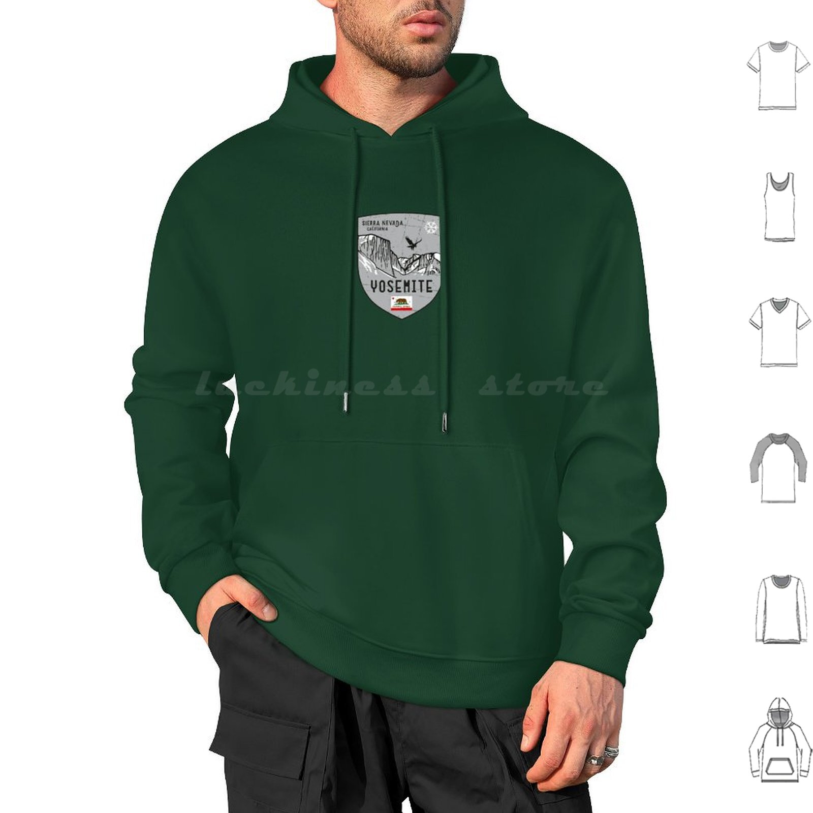 Outdoor Camping Yosemite - Yosemite California Emblem Hoodie Baumwolle Langarm
