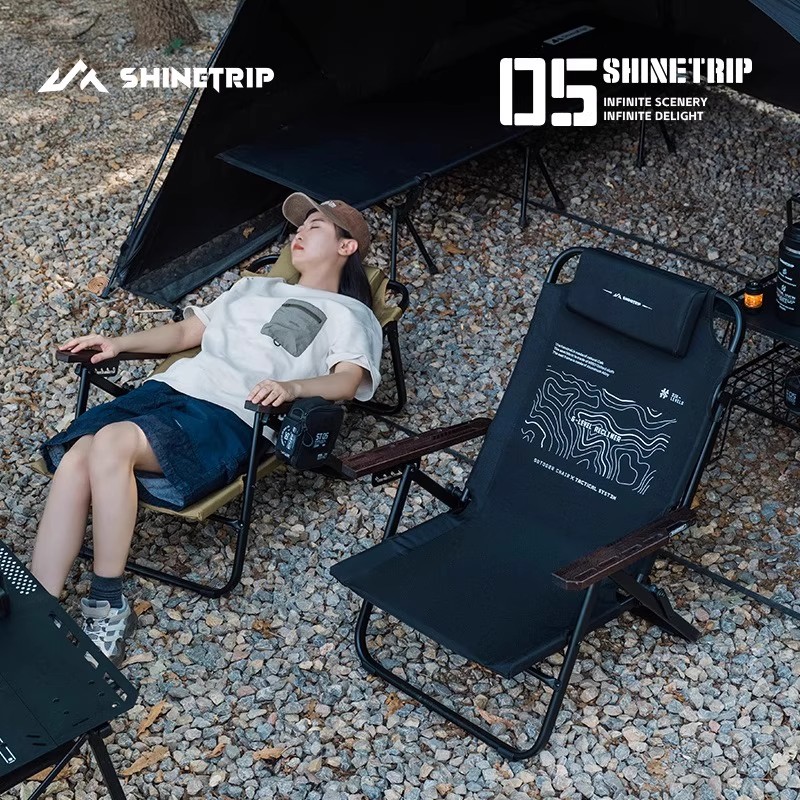 Outdoor Camping Lounge Chairs - ShineTrip Outdoor-Klappstuhl, tragbarer Campingstuhl mit verstellbarer