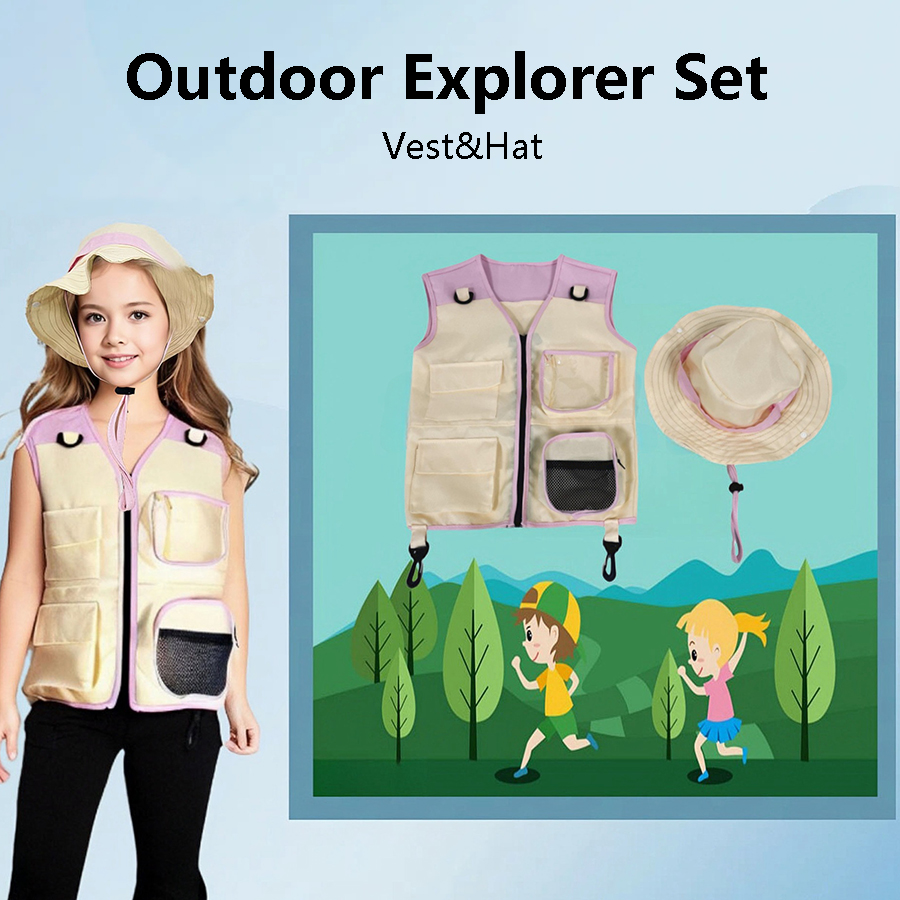 Outdoor Camping Activities For Kids - Kinder Explorer Weste Hut Anzug Outdoor-Abenteuer