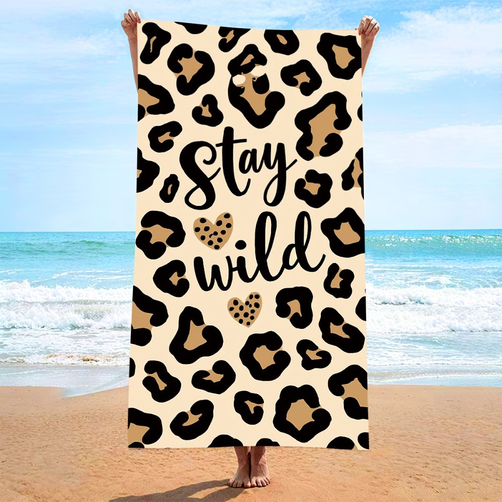 Outdoor Camping Blanket - Schnell trocknendes Strandtuch mit Leopardenmuster, 27,5