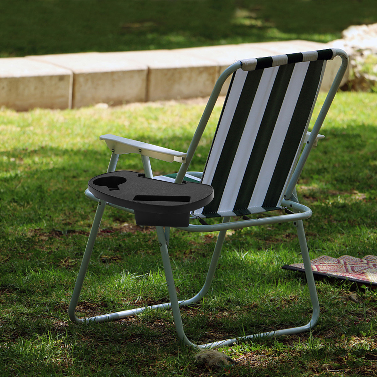Outdoor Camping Lounge Chairs - Multifunktions-Getränkeablage für Stühle, hochwertiger Kunststoff, einfache