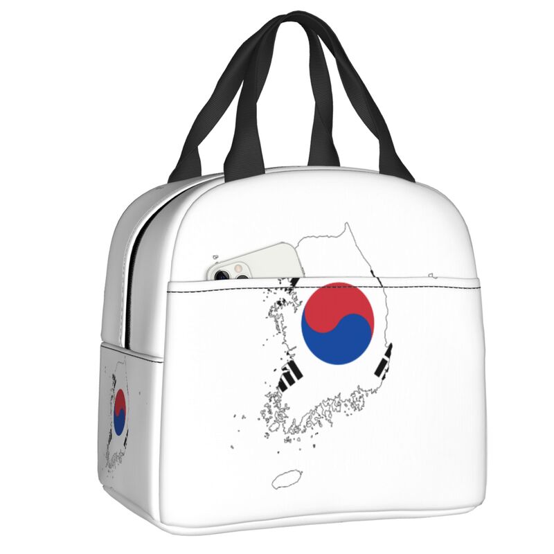 Outdoor Camping Korea - Thermoisolierte Lunch-Taschen mit Südkorea-Flagge für Frauen,