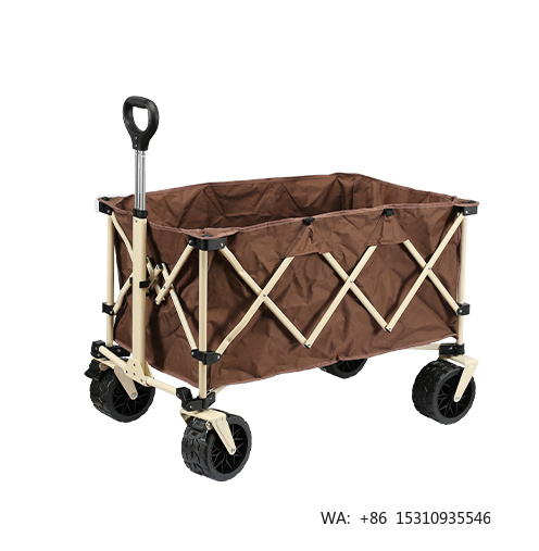 Outdoor Camping Trolley - Top-Ranking Klappbarer Strandwagen mit 7-Zoll-Tankerrädern, faltbarer