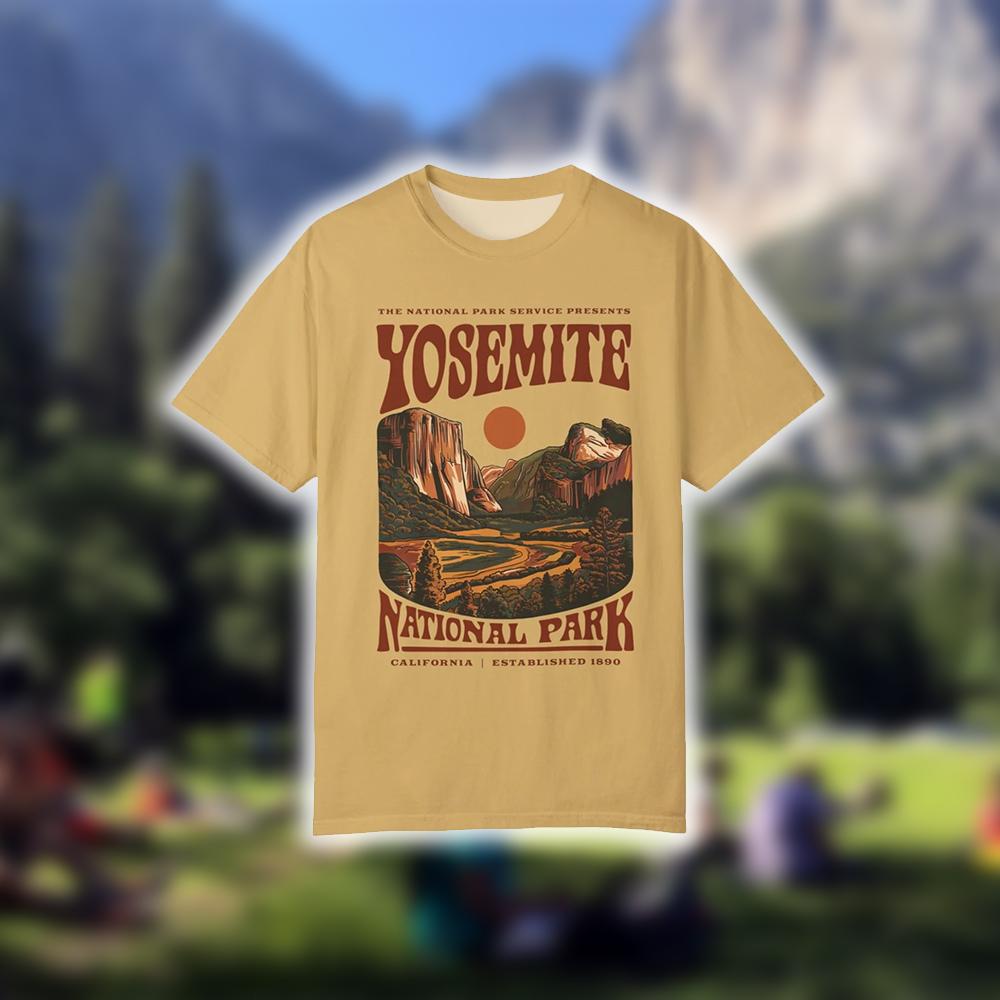 Outdoor Camping Yosemite - Yosemite Nationalpark Vintage Print T-Shirt USA