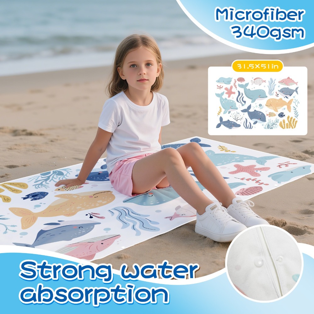 Strandtuch mit Cartoon-Muster, – Outdoor Camping Blanket Bewertung und Preis