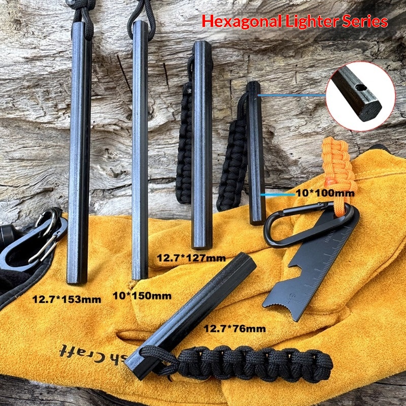 Handgewebter Seil-Sechskant-Fe – Fire Starter Flint Bewertung und Preis
