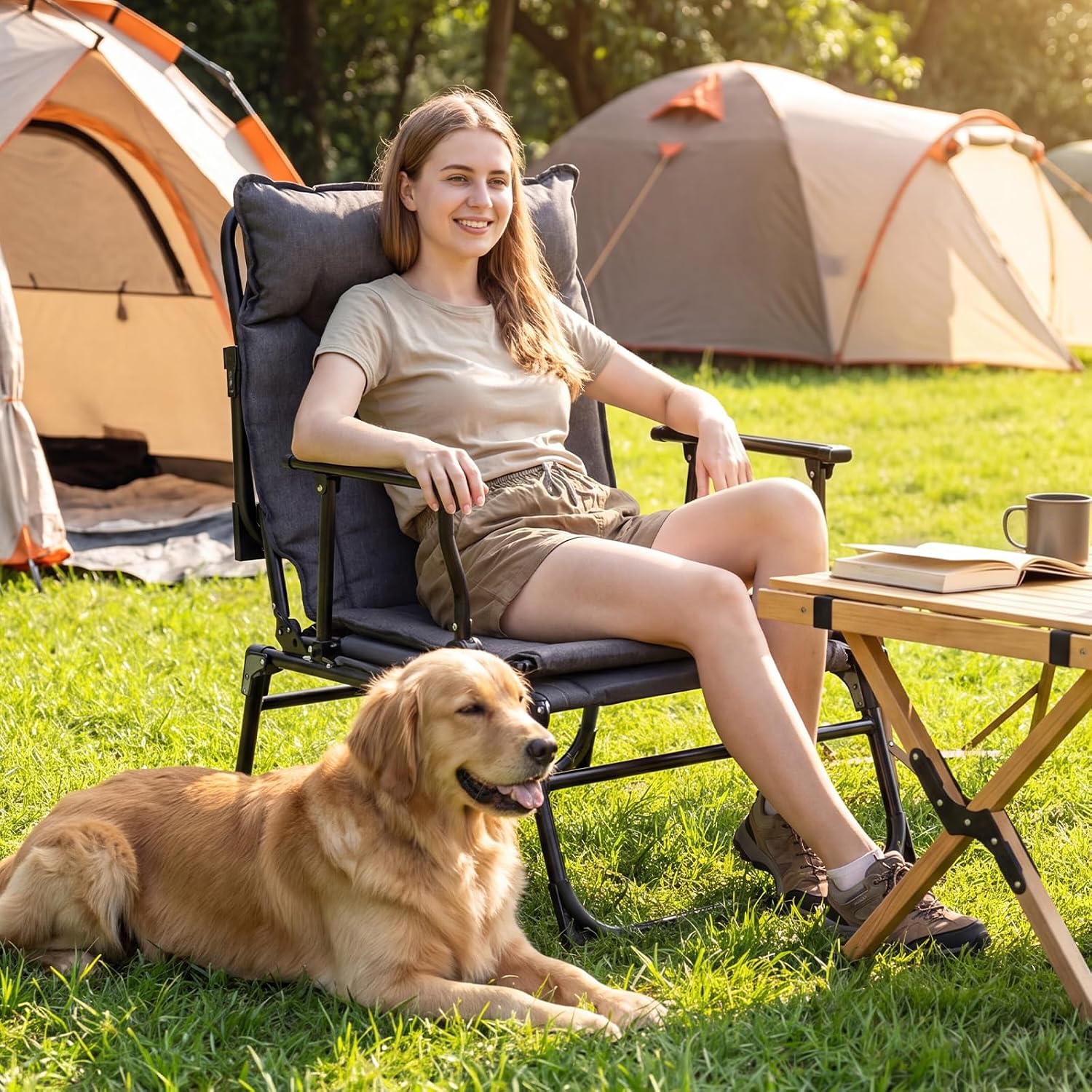 Klappbarer Gartenliegestuhl, 2 – Outdoor Camping Lounge Chairs Bewertung und Preis
