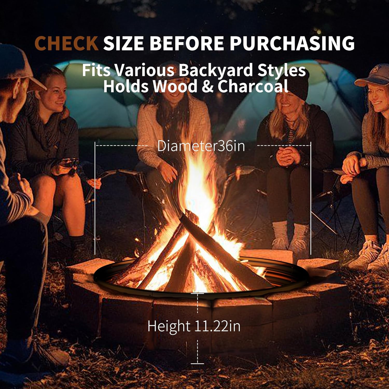 36 Zoll Robuster Feuerring für – Outdoor Camping Fire Bewertung und Preis