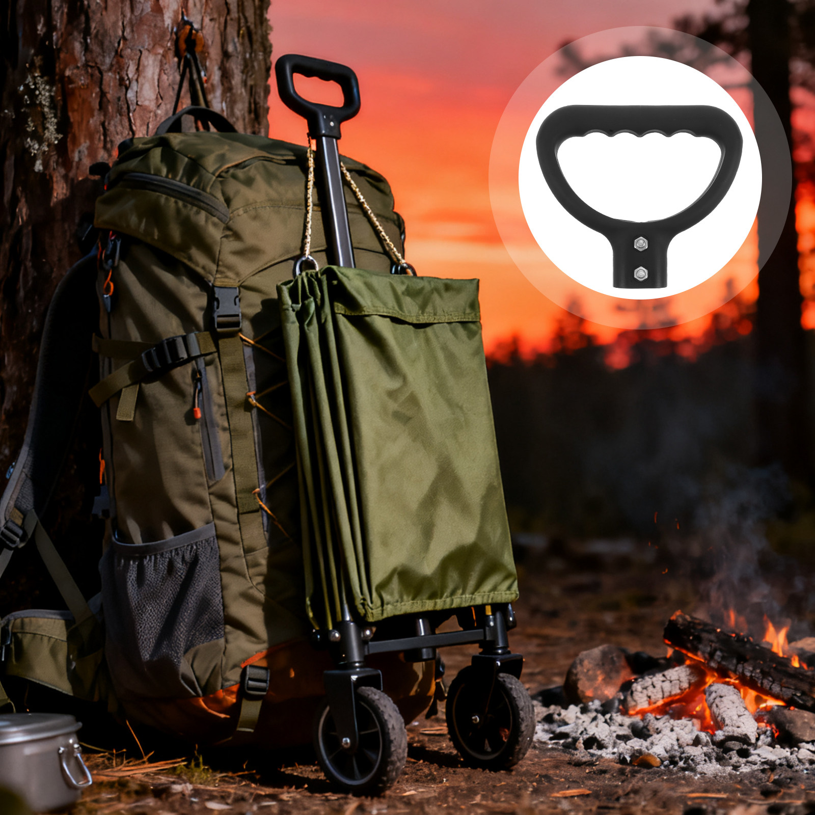 Faltbarer Campingwagen-Griff,  – Outdoor Camping Trolley Bewertung und Preis
